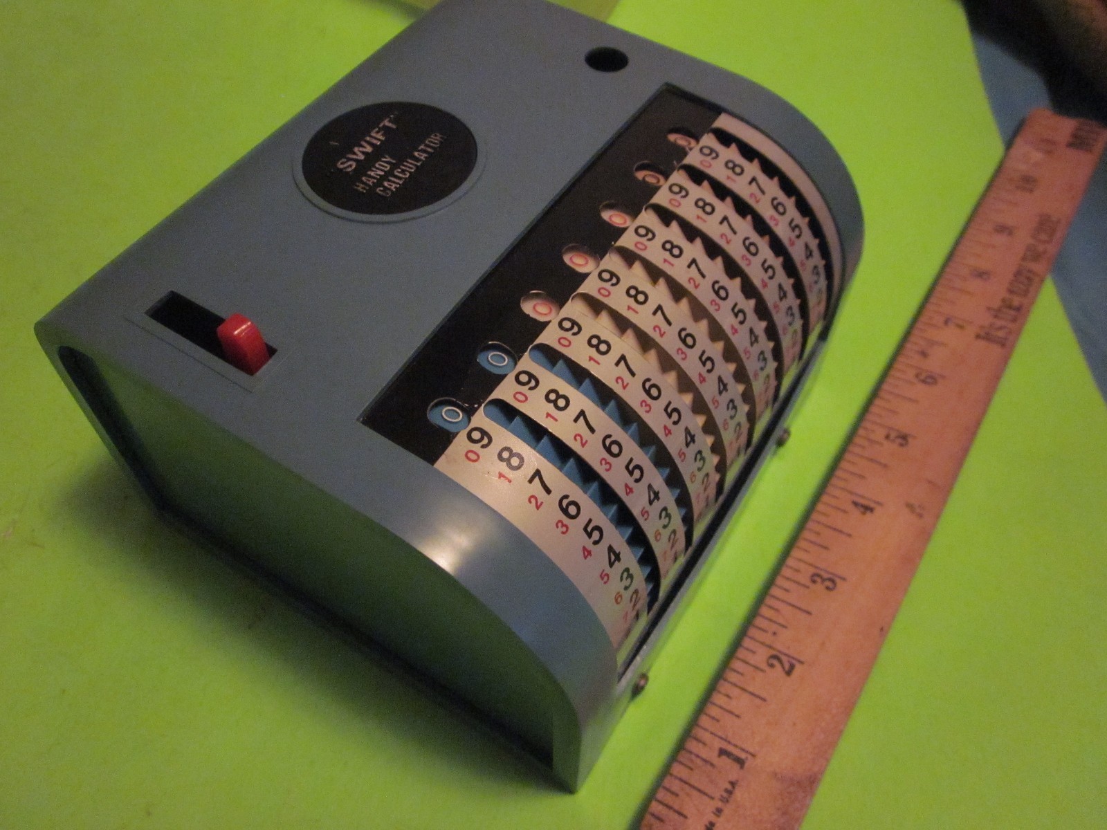 Vintage Swift Hand Calculator w/Clear Cover and Selector Pick Very Good
