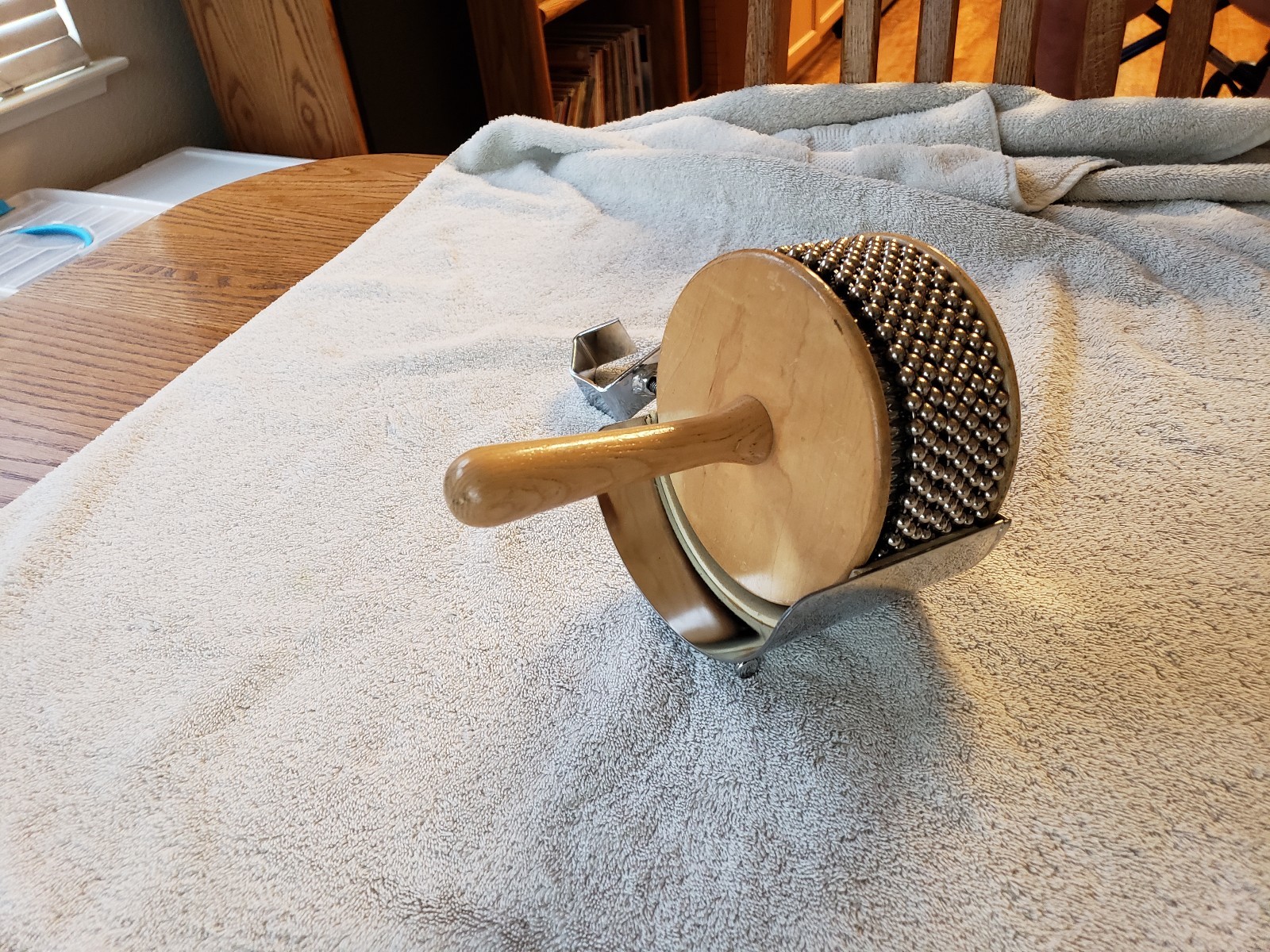 Latin Percussion LP234B Large Wooden Afuche/Cabasa - including  holder