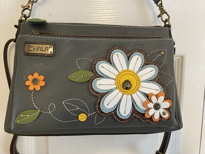 NEW ITEM!!  NEW LISTING!!   CHALA DAISY DELUXE RFID CROSSBODY BAG - GRAY