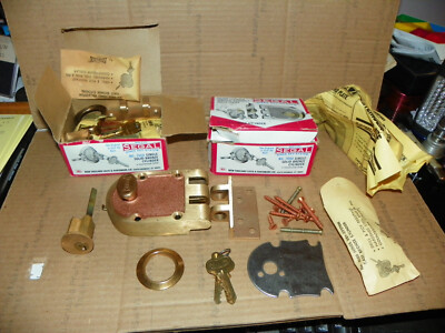 2 SEGAL 666 Single Cylinder Vertical DeadBolt Angle Strike Locks BRONZE #7050