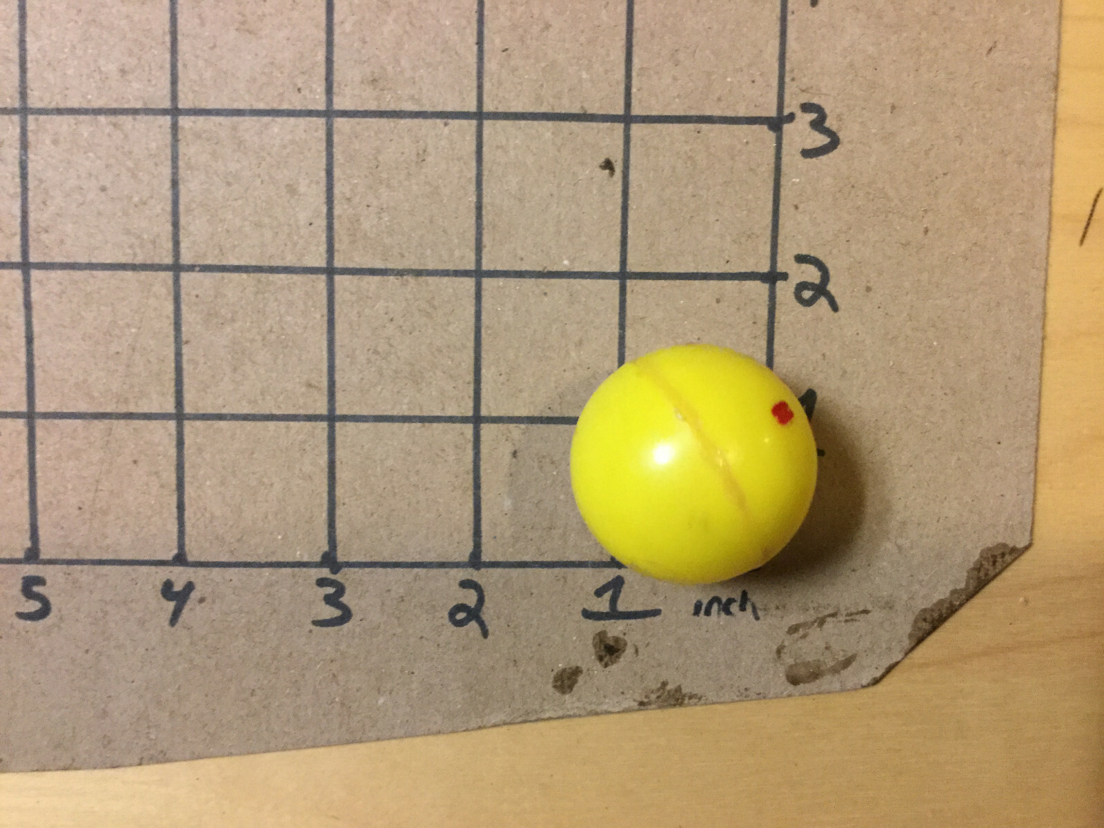 vintage Original Clean -- 1960's CRAZY YELLOW BALL, moves odd, something inside