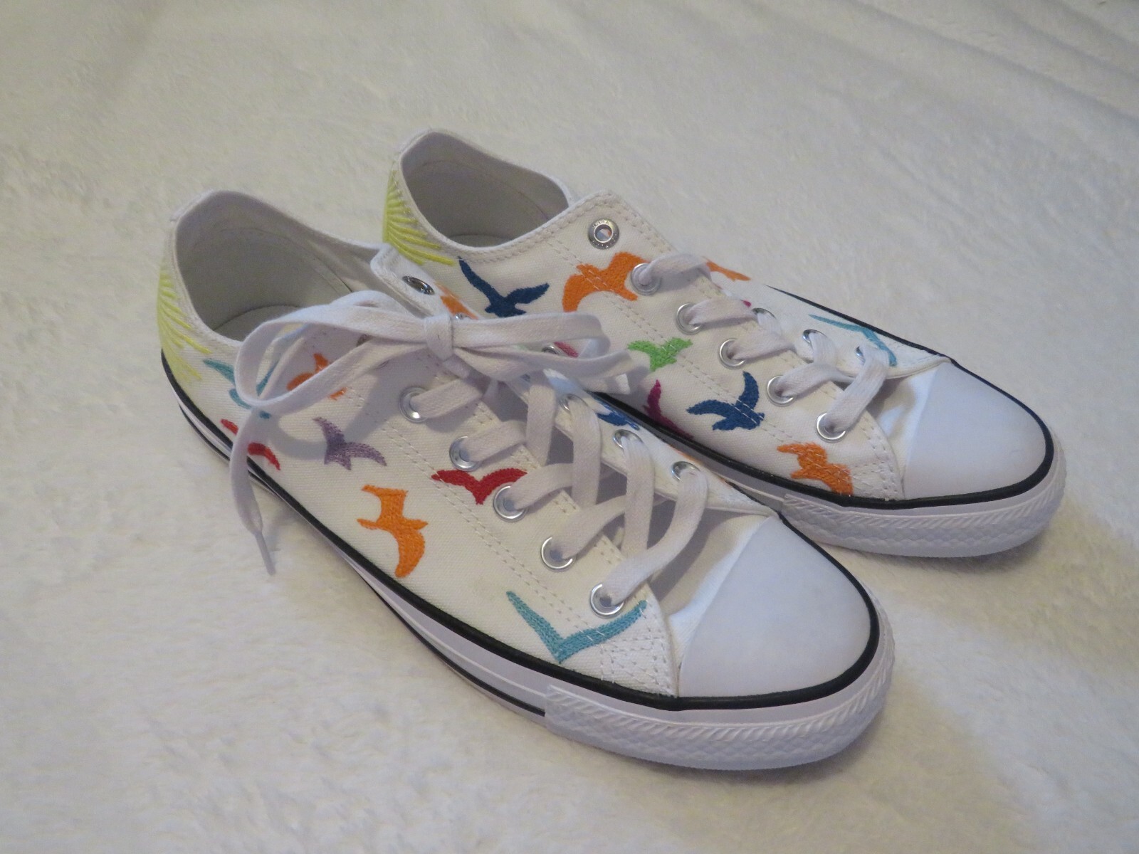 Converse x Mara Hoffman White W/ Birds Shoes