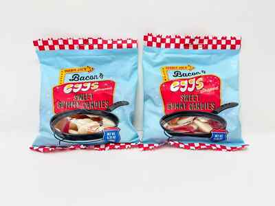 2 Pack Trader Joe s Bacon & Eggs Shaped Sweet Gummy Candies 6.35 oz   