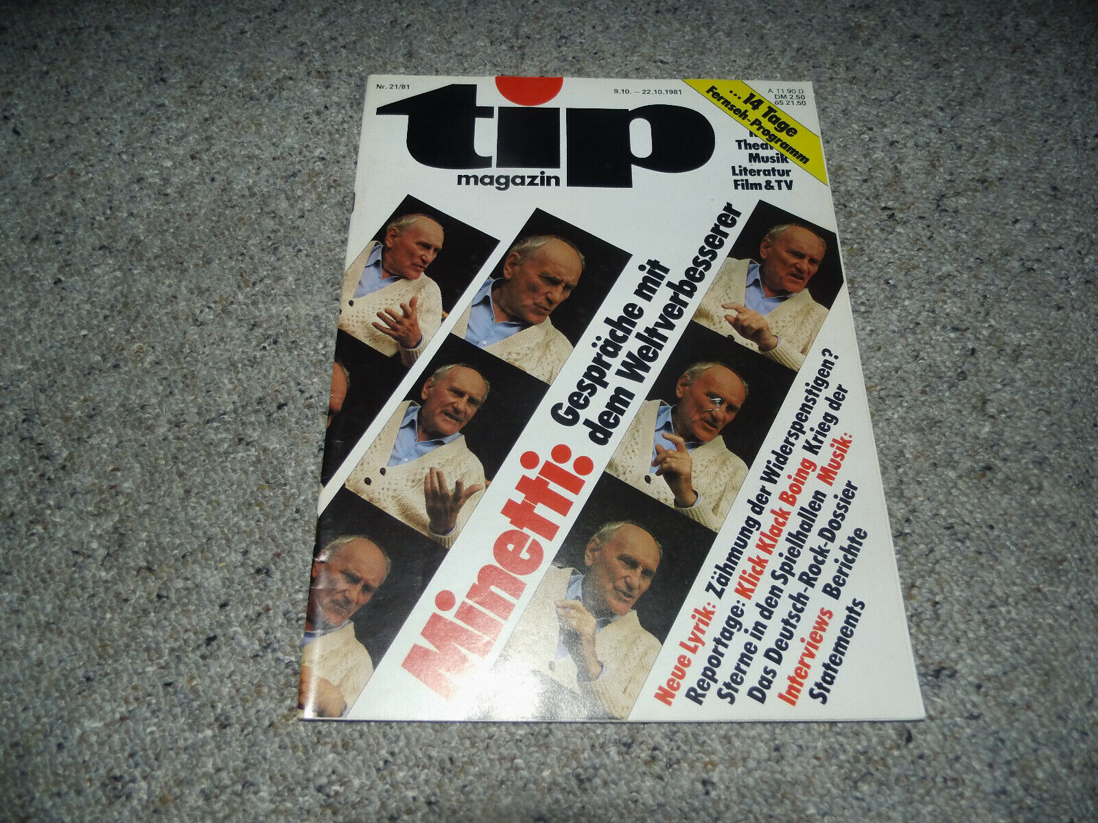 Tip Berlin Magazin + TVProgramm 21/1981 9.-22.10. Bernhard Minetti Gepräche!   
