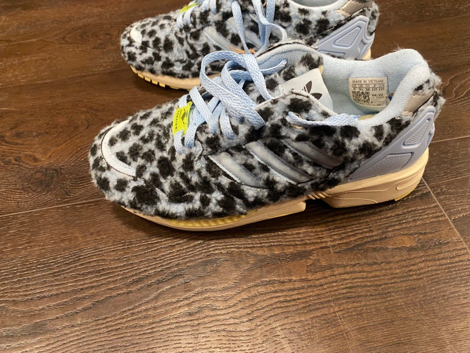 Adidas ZX 5020 Fuzzy/Woolly Leopard Print Blue UK 3.5 EUR 36