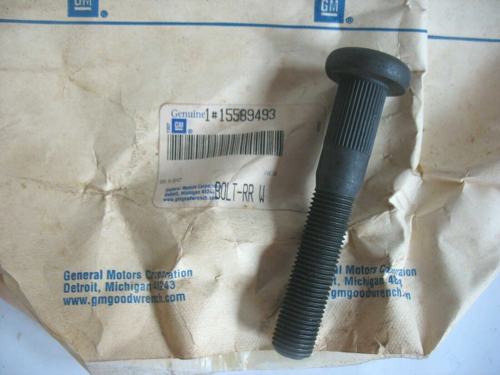 NOS GM 15589493 / 88891758 Rear Wheel Lug Stud Bolt 88-2002