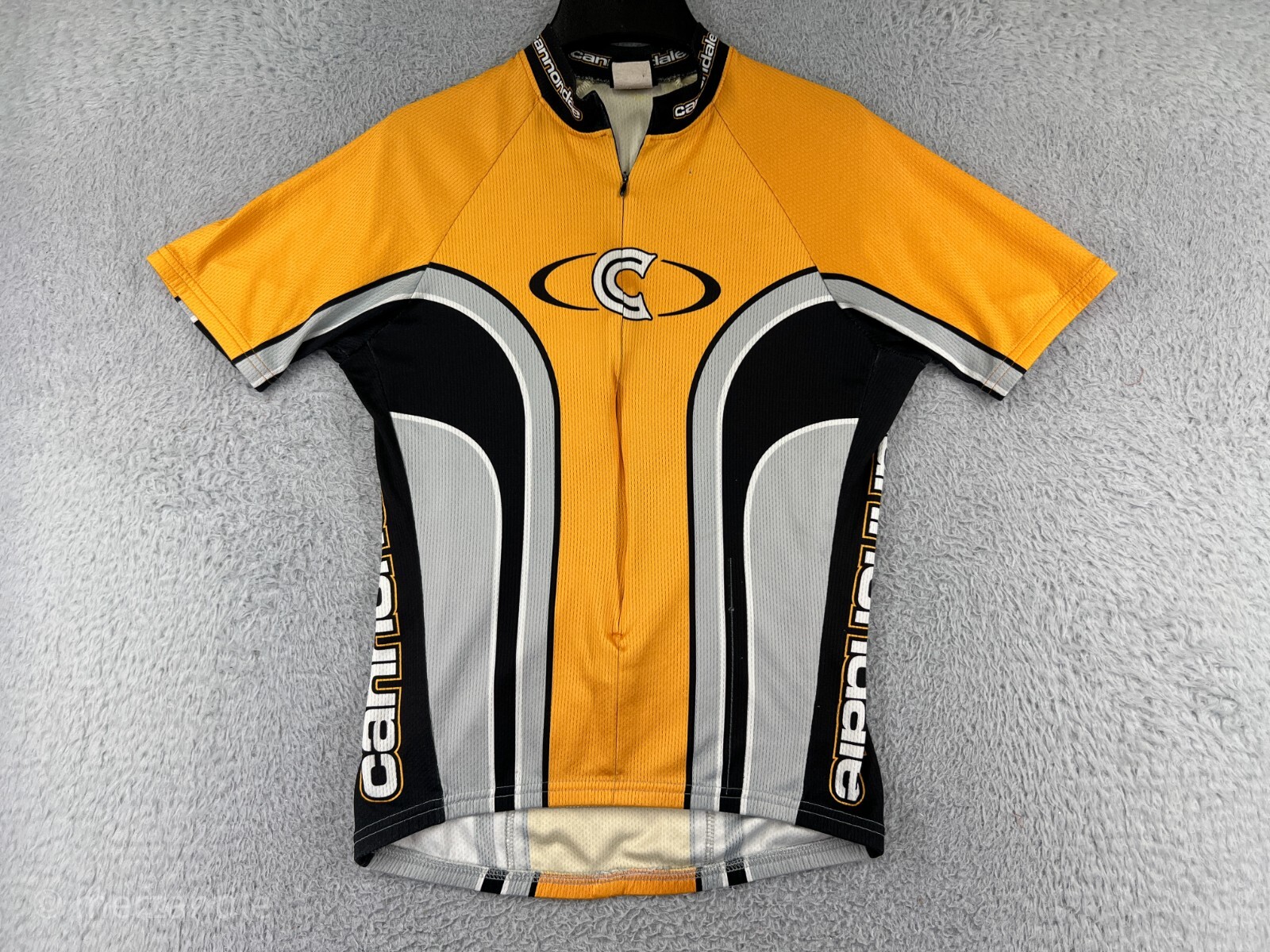 Cannondale Cycling Jersey Adult Medium Yellow Gray 1/2 Zip