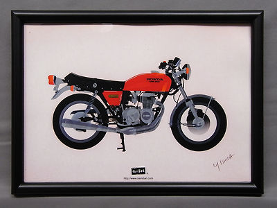 illustration] HONDA CB400 Four red illustration with frame