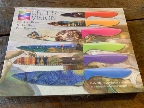 Chef's Vision 6-Piece Masterpiece Series Renaissance Paintings Kitchen Knife Set