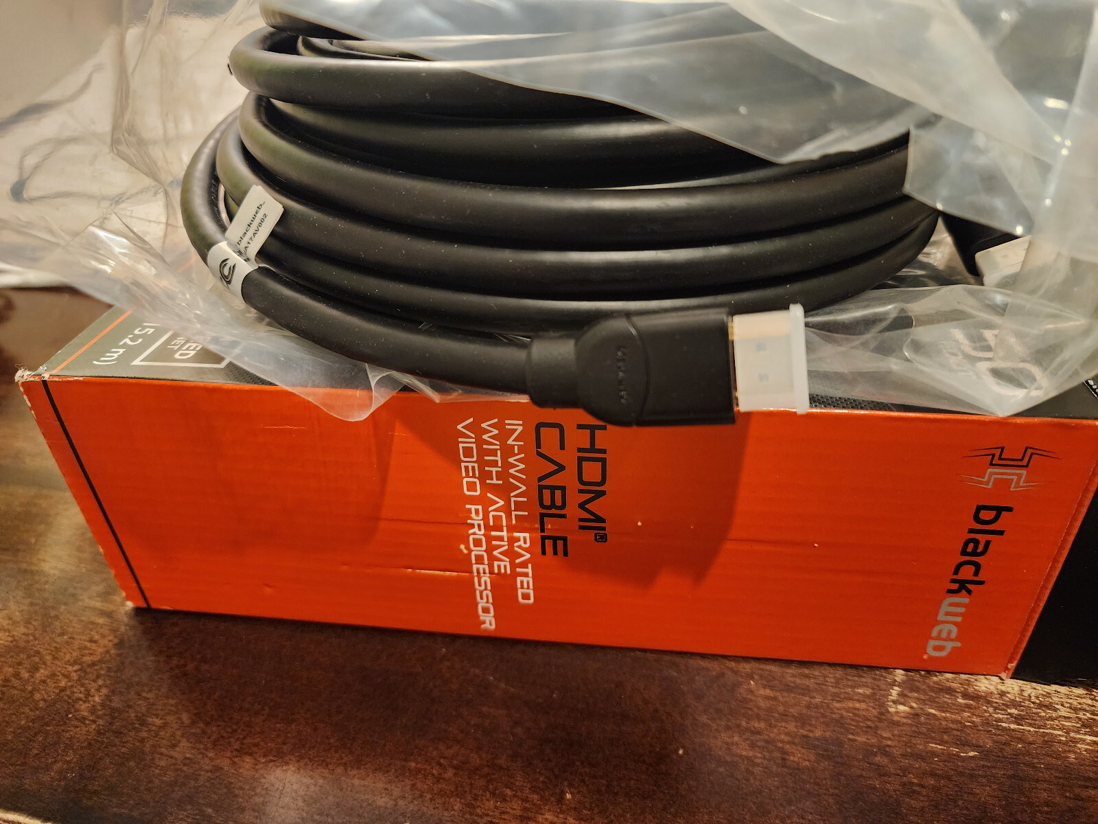 NEW BLACKWEB 50 FOOT HDMI CABLE 4K ULTRAHD HIGH SPEED WITH ETHERNET IN-WALL 50'
