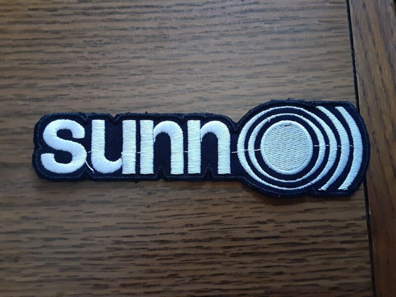 SUNN O,IRON ON WHITE EMBROIDERED PATCH