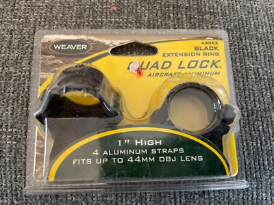 weaver 1 scope rings high 4 aluminum straps quad lock part# 49062