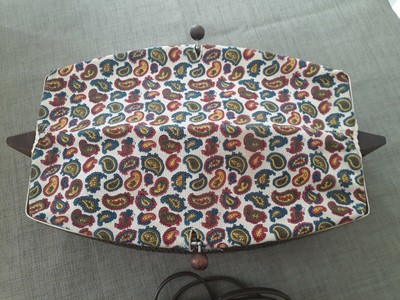 Vtg Mid Century Salton Hotray Electric Bun Warmer Paisley Cloth Cover Model WB-5