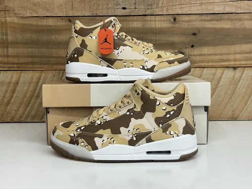 Women's Air Jordan 3 Retro TEX “Desert Camo” Size-7 Tan