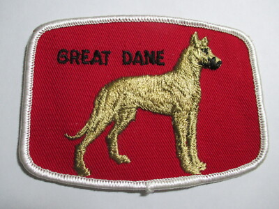 Great Dane Patch Dog Pet Canine Hound Puppy Rover Fido  NOS Vintage Original  
