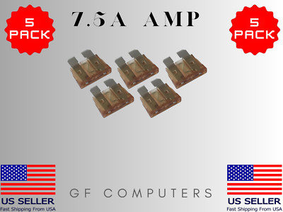 5 Pack 7.5 AMP ATC/ATO STANDARD Regular FUSE BLADE 7.5A CAR TRUCK BOAT MARINE RV