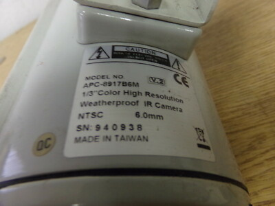 Model APC-8917B6M V.2 1/3 Color High resolution Weatherproof IR Camera NTSC 6.0m
