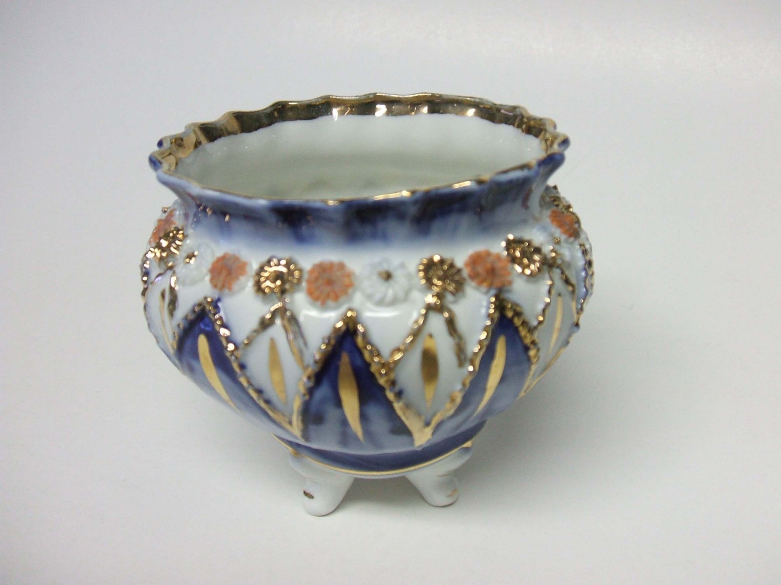 Blue & Gold sugar China bowl