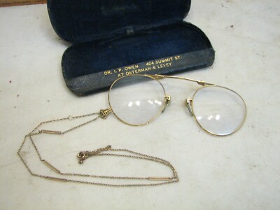 Vintage Ariculated Folding Pince Nez Pinch Nose Spectacles