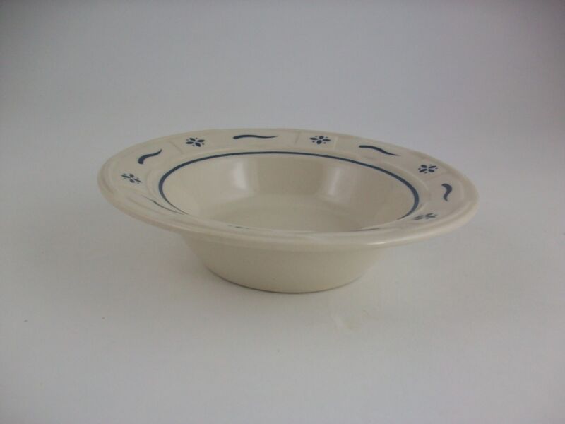 Longaberger Pottery Fruit Dessert Bowl Classic Blue Made in the USA