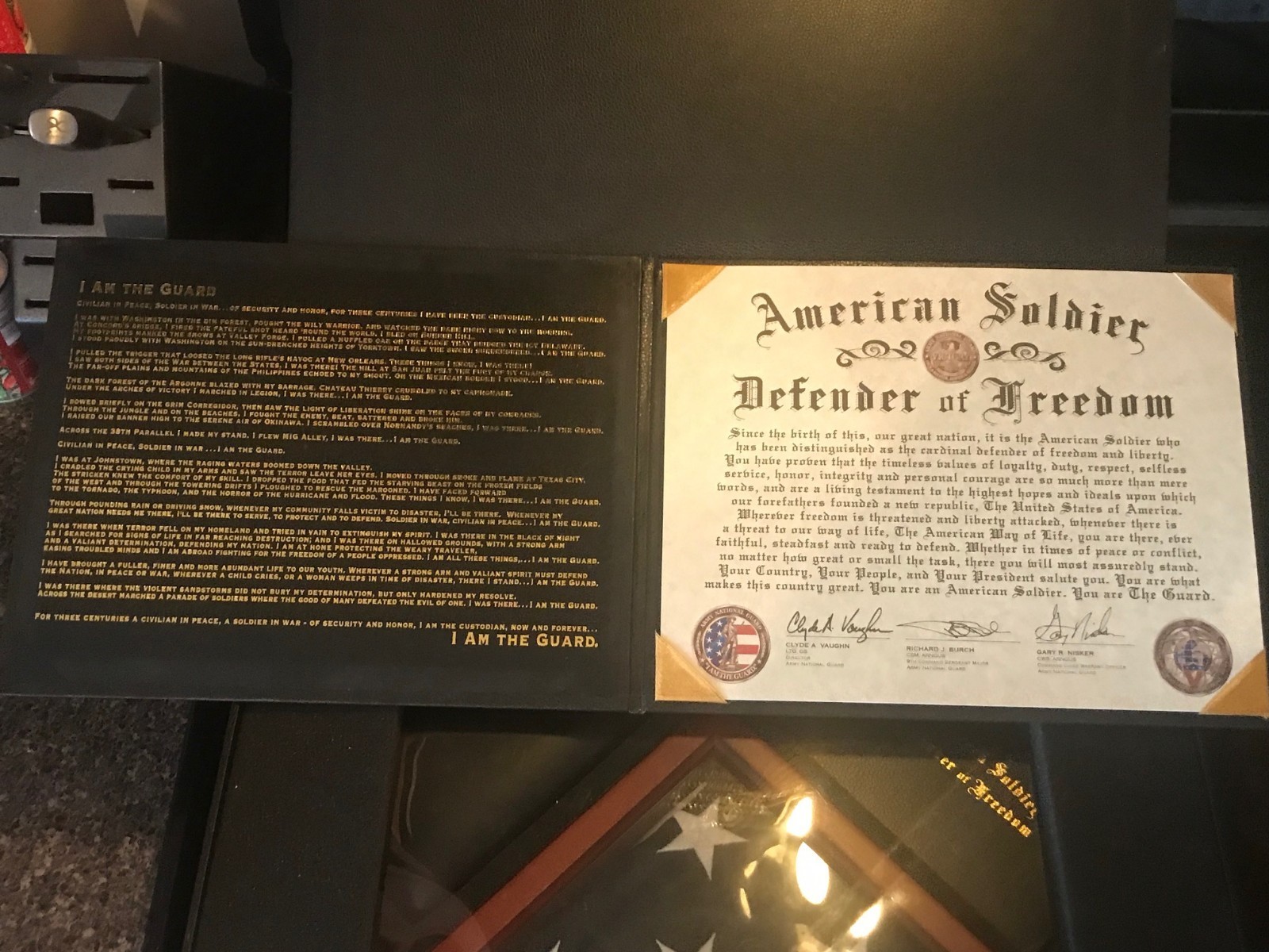 Army National Guard American Solider Defender of Freedom Flag Pins Medal Set