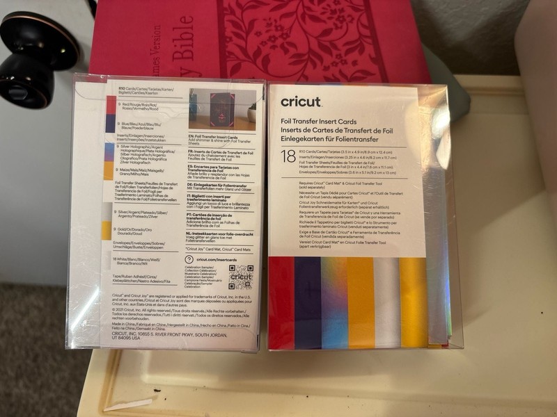 G: Cricut Foil Transfer Insert Cards Celebration Sampler R10 18 Count