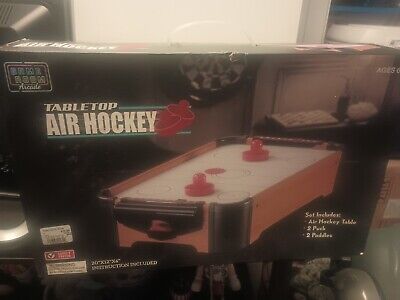 Mini Table Top Air Hockey Game New In Box AA Battery Operated Family Fun Game