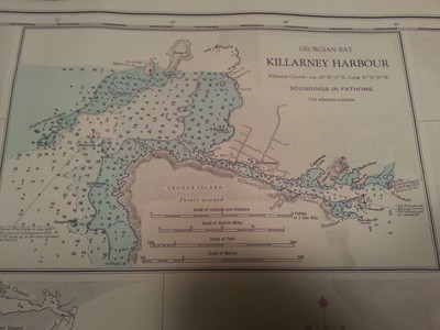 1972 Georgian Bay Clapperton Killarney Nautical Map - Cottage or Boathouse Wall!