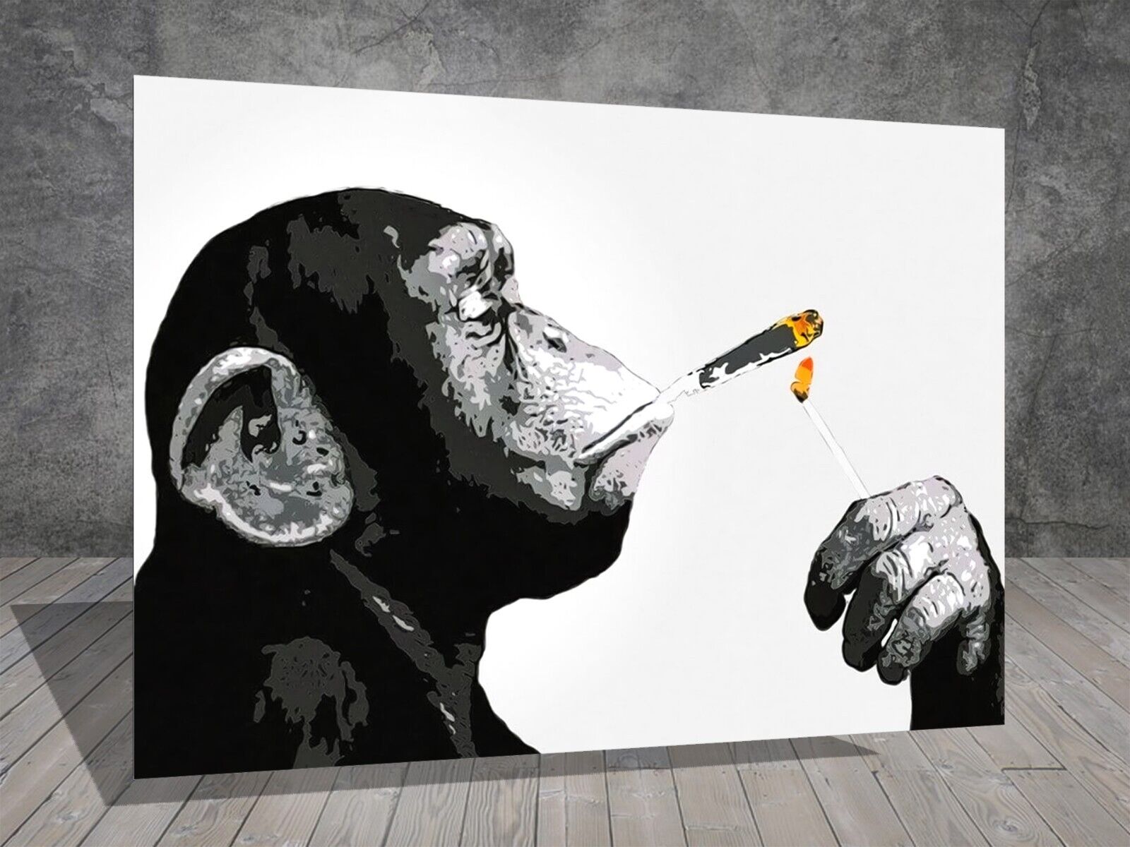 Banksy Monkey Chimp Smoking Gorilla Graffiti CANVAS STREET Banksy Monkey Chimp Smoking Gorilla Graffiti CANVAS STREET