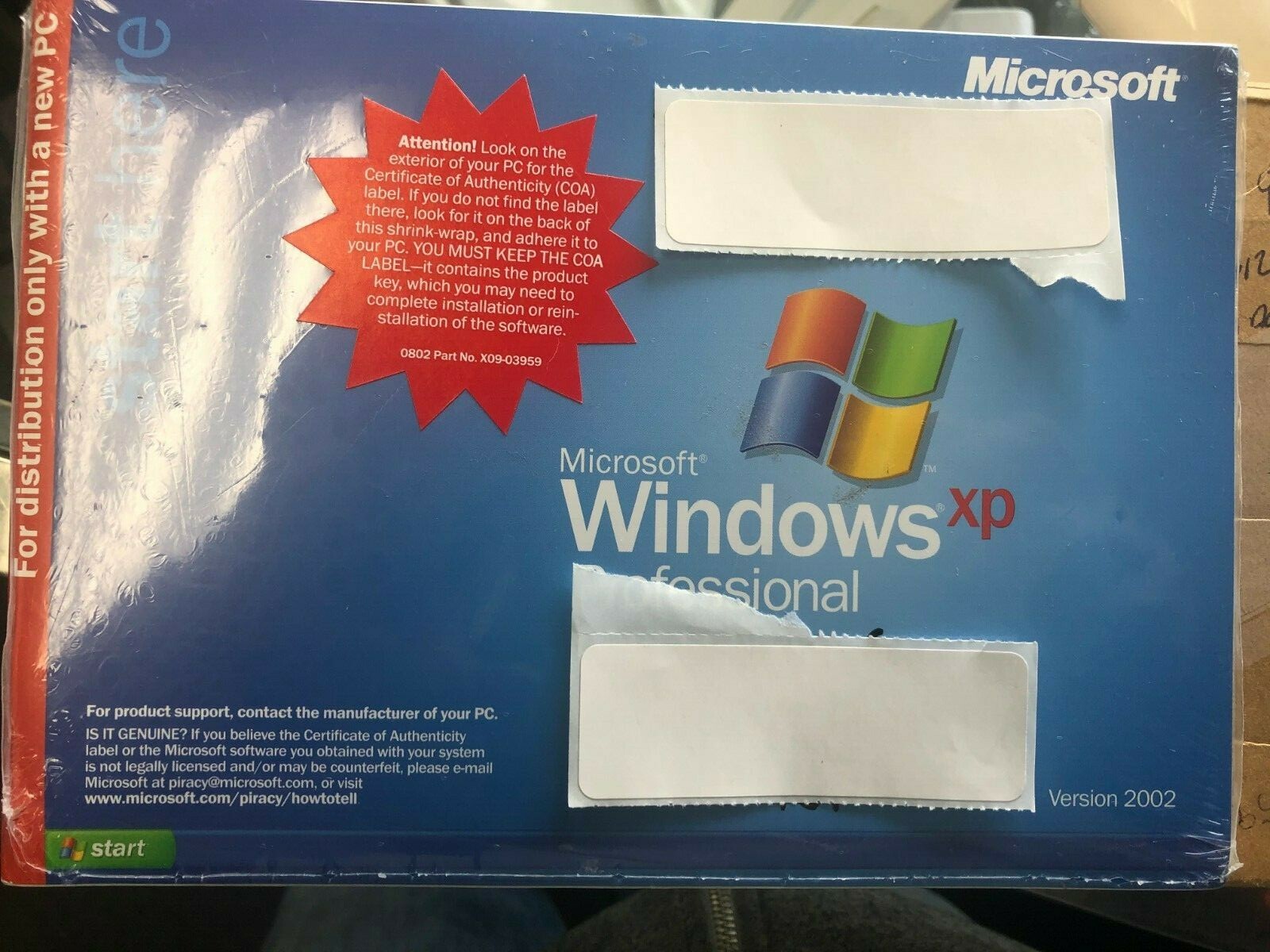 コンピュータ・IT Microsoft OfficeXP Personal Version2002 Microsoft Windows XP Professional Version 2002 SP-1a Sealed