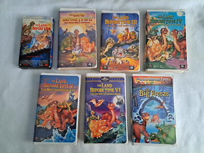 The Land Before Time set of 7 VHS movies ( I, II, III, IV, V, VI, VIII)