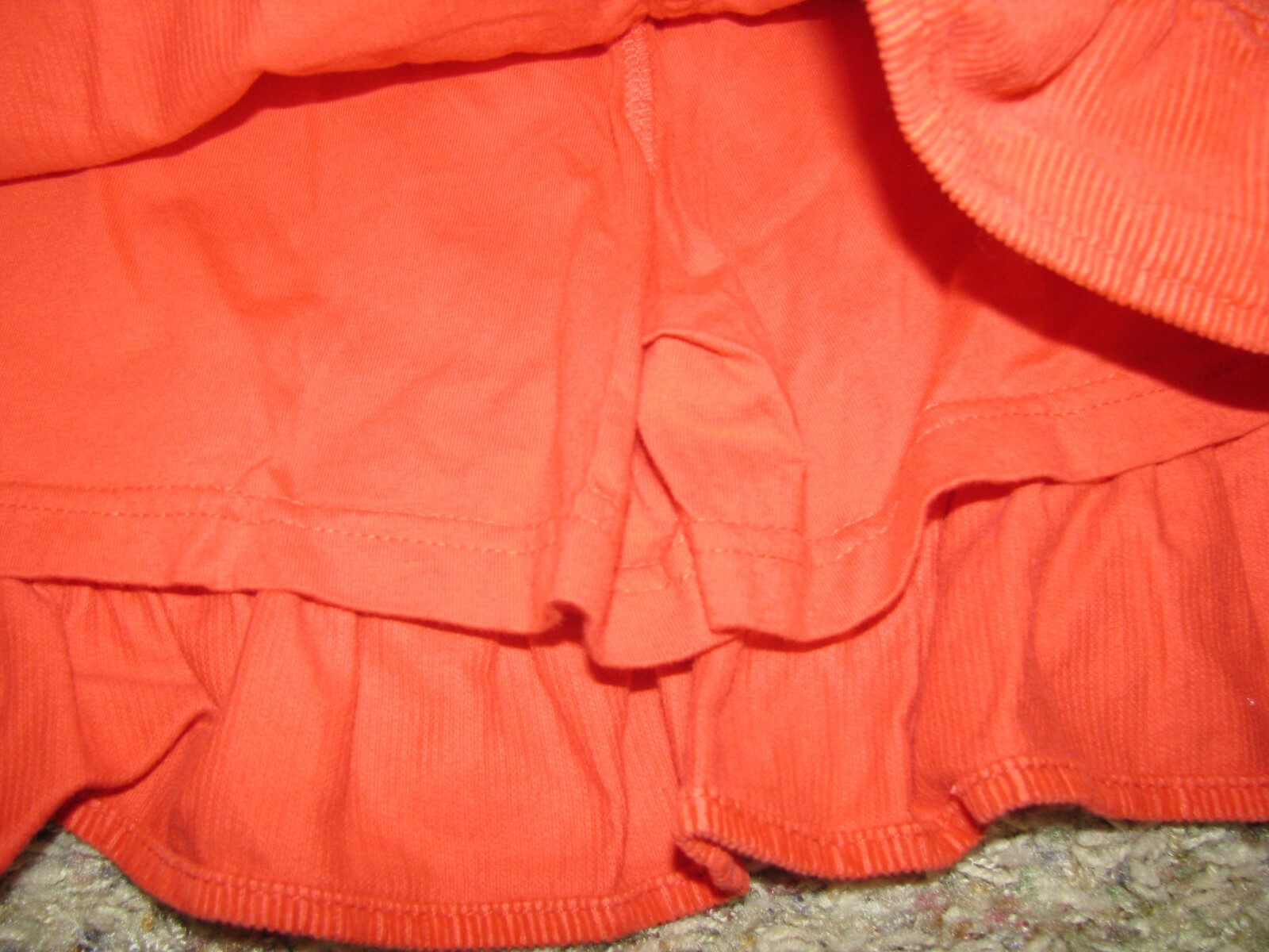 Lands End Kids corduroy skirt skort bright orange fall 14 + plus NWT