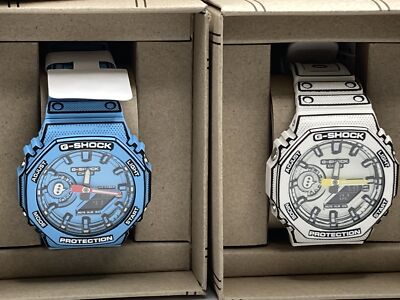 Pre-owned Casio G-shock Ga-2100mng-7ajr Ga-2100mng-2ajr 2set Watch Manga Fedex Or Dhl