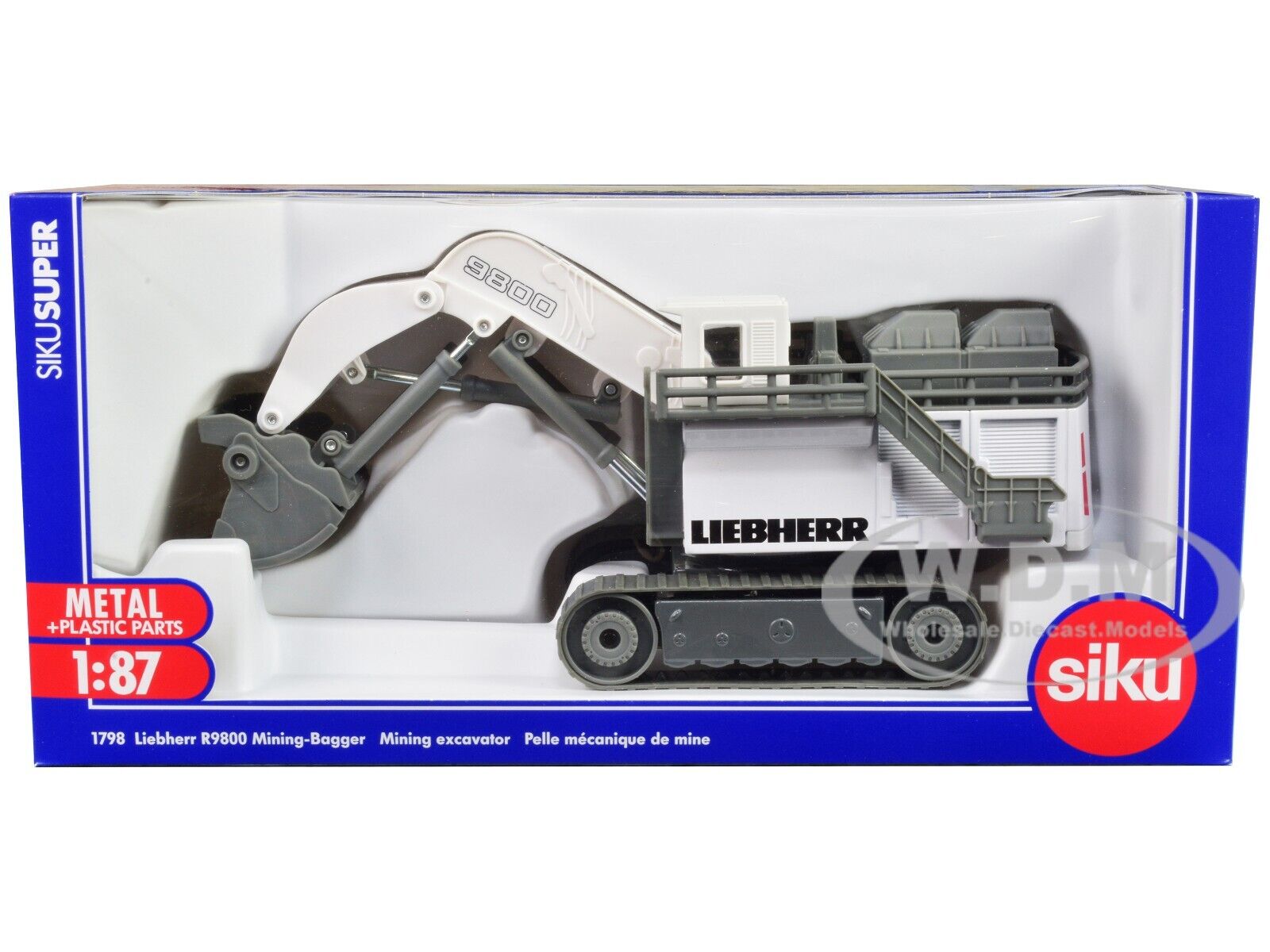 LIEBHERR R9800 MINING EXCAVATOR WHITE 1/87 (HO) DIECAST MODEL BY SIKU 1798 LIEBHERR R9800 MINING EXCAVATOR WHITE 1/87 (HO) DIECAST MODEL BY SIKU 1798