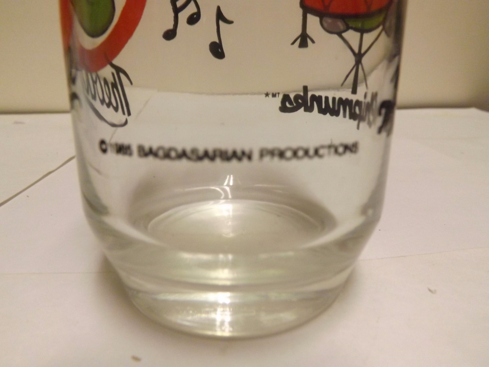 VINTAGE 1985 THEODORE OF THE CHIPMUNKS GLASS TUMBLER BAGDASARIAN PRODUCTIONS