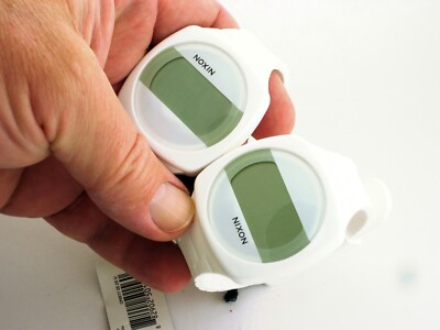 2PC Nixon A168100 Dash Digital Display White Silicone Watch Parts Not Working