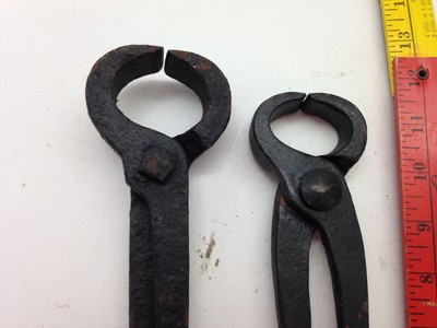 4 Hand Forged Wrought Iron Blacksmith Hoof Nippers Tongs Shoe Tool Cutters {N4}