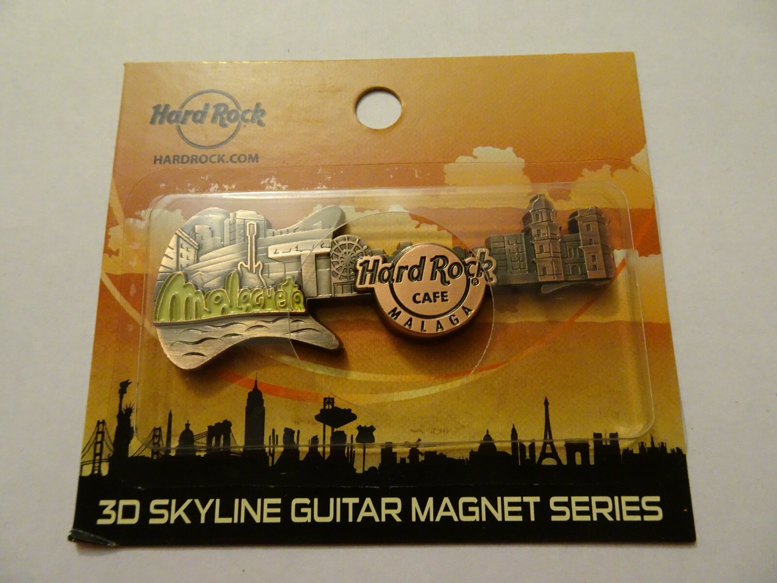 Hard Rock Cafe Malaga Magnet Guitar Bottle Opener 3D Skyline