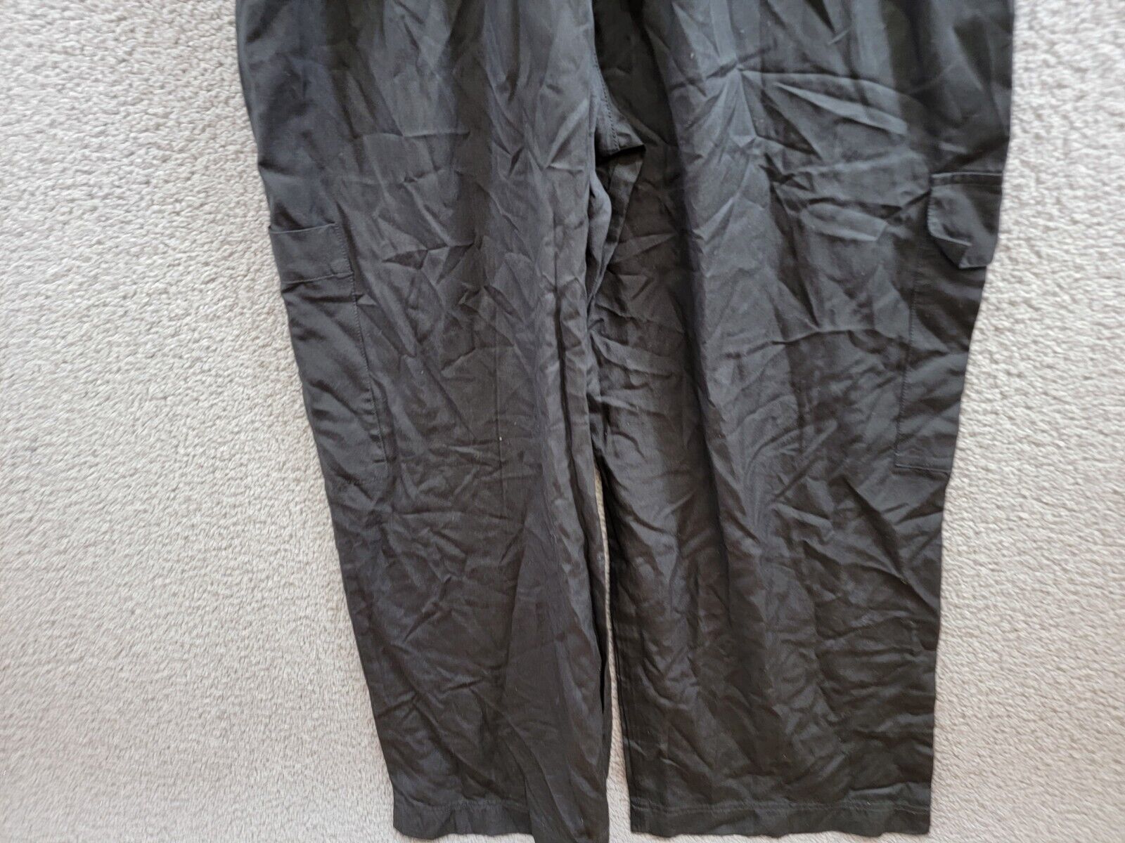 French Connection Elkie Button-Down Cargo Jumpsuit Women's M Black Tie Waist - Picture 15 of 20