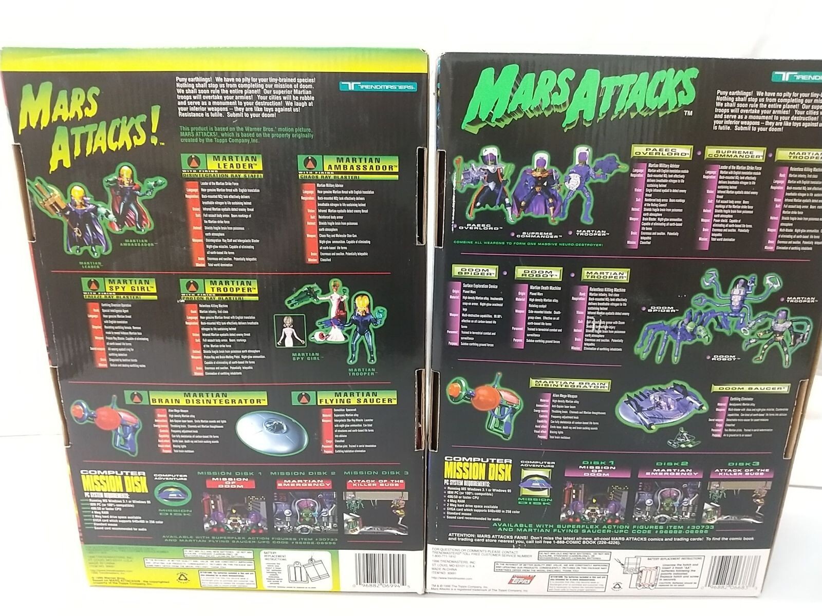SF・ファンタジー・ホラー 1996 Mars Attacks! MARTIAN AMBASSADOR Martian Ambassador with Chaos Ray Blaster Action Figure from