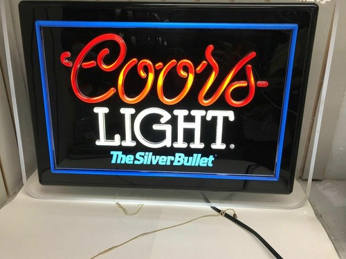 andy　Silver Bullet ネオン看板 Coors Light Coors Light The Silver Bullet Neon-Like Bar sign circa 1993