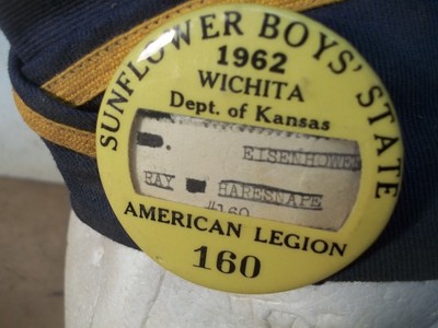 1962 Wichita Kansas American Legion Sunflower  Boy's State Cap & Badge Haresnape