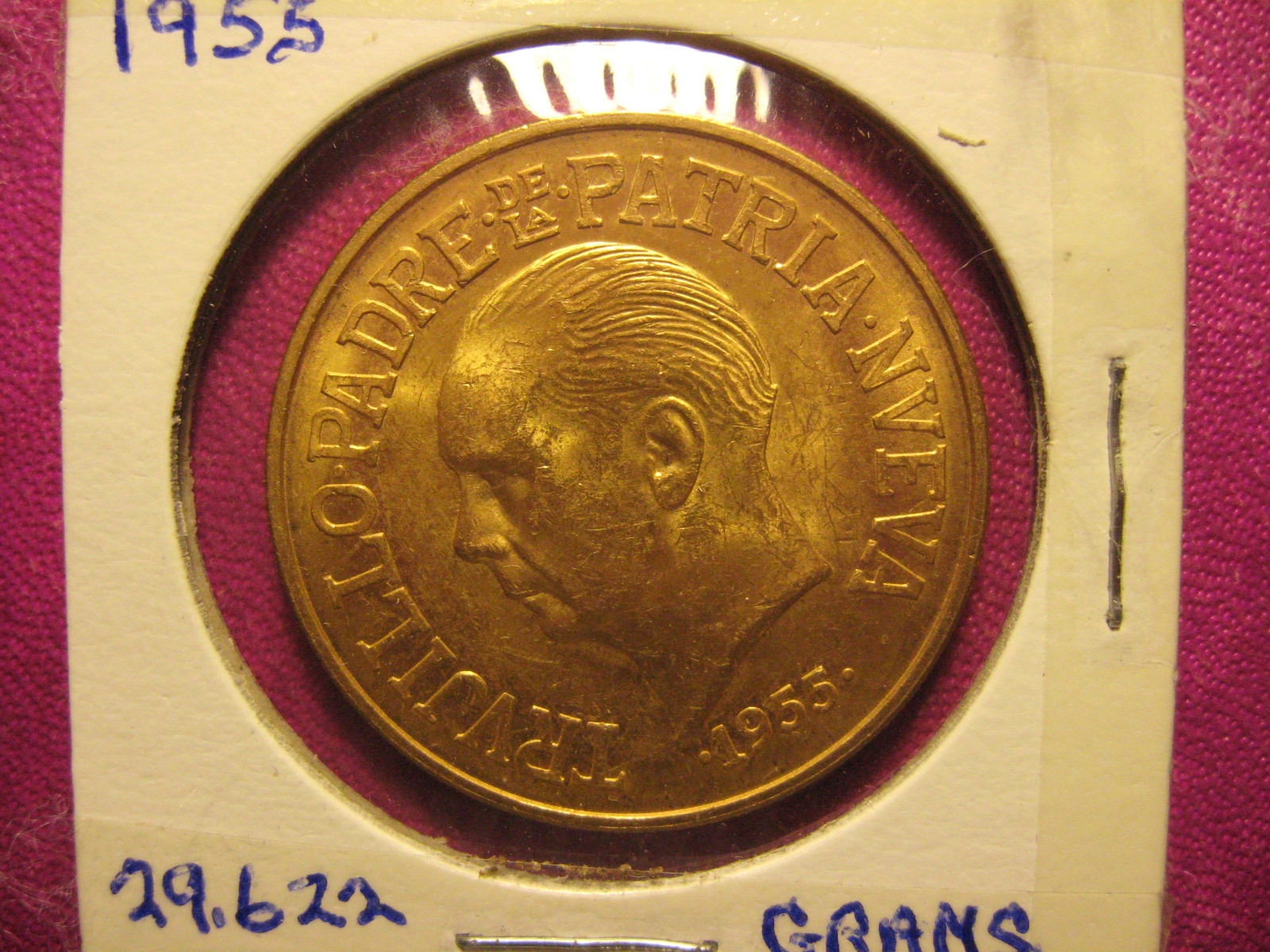 1955 Dominican republic 30 peso gold coin
