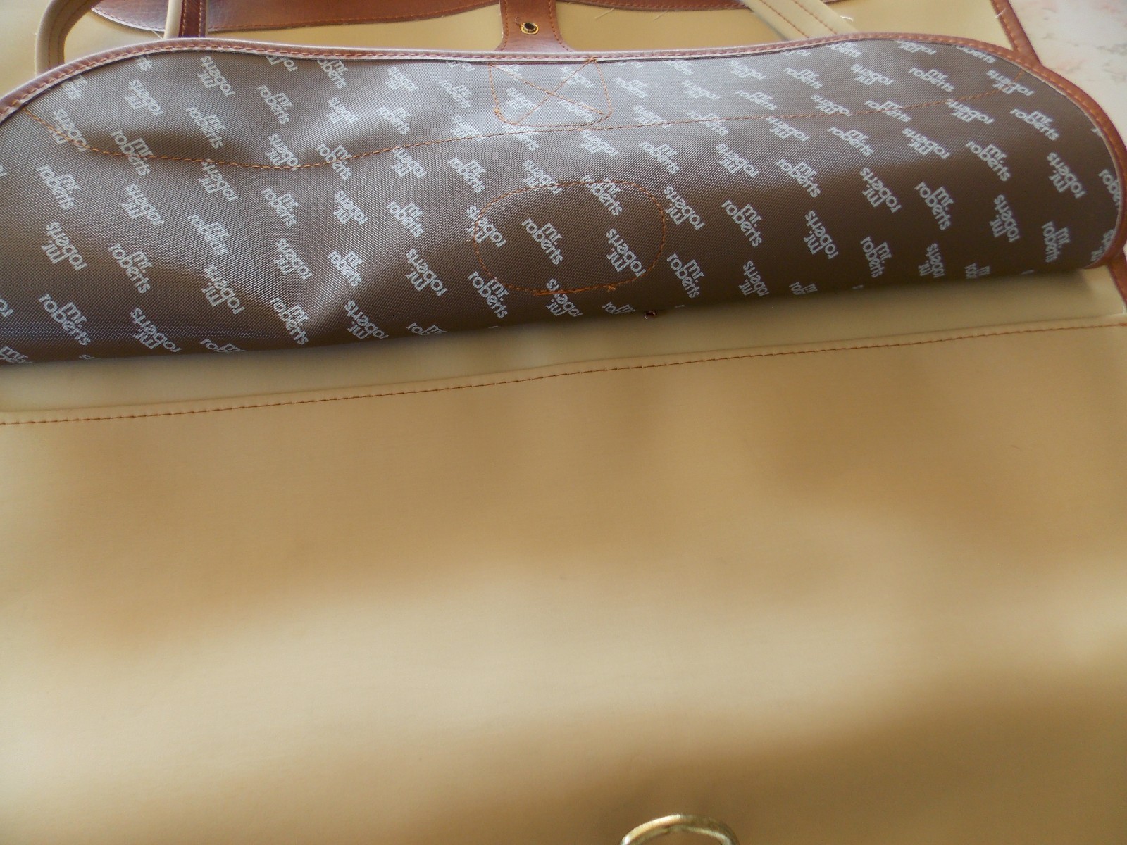 Vintage Mr. Roberts Designer Garment Bag Tan Brown 39 1/2