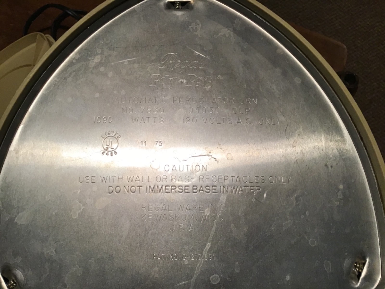 Vintage Regal Poly Perk Automatic Percolator Urn Coffee Pot USA Harvest Gold