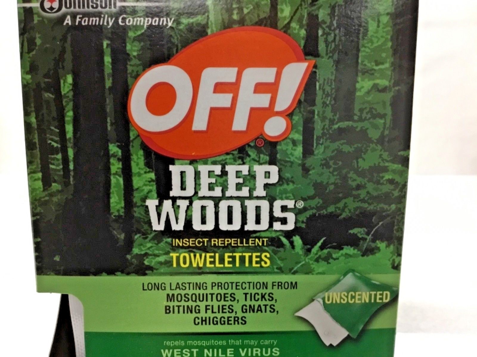 2 boxes 12 = 24 Unscented  OFF Deep Woods Insect Repellent Wrapped Towelettes