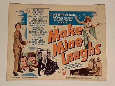 1949 Make Mine Laughs #1 Lobby Card 11 x 14 Joan Davis, Dennis Day, Ray Bolger