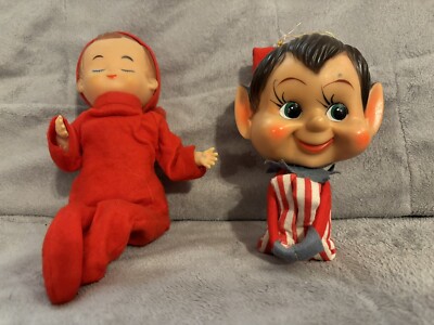 Vintage Elf Pixie Felt Knee-Hugger & Vintage Christmas Baby