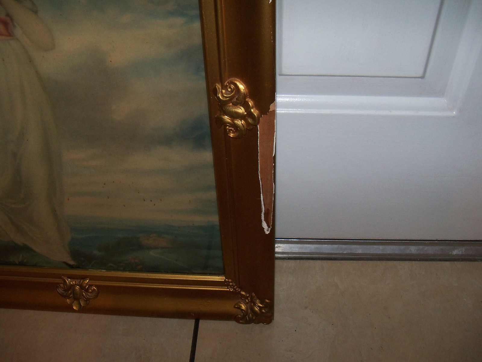 VINTAGE GOLD FRAMED PINKIE PRINTS 24 1/4 X 20 1/4