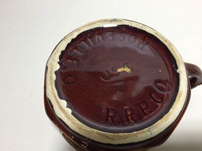 ROSEVILLE BROWN DRIP MUG SOUP MUG BOWL LOW WIDE R.R.P. CO POTTERY USA VTG